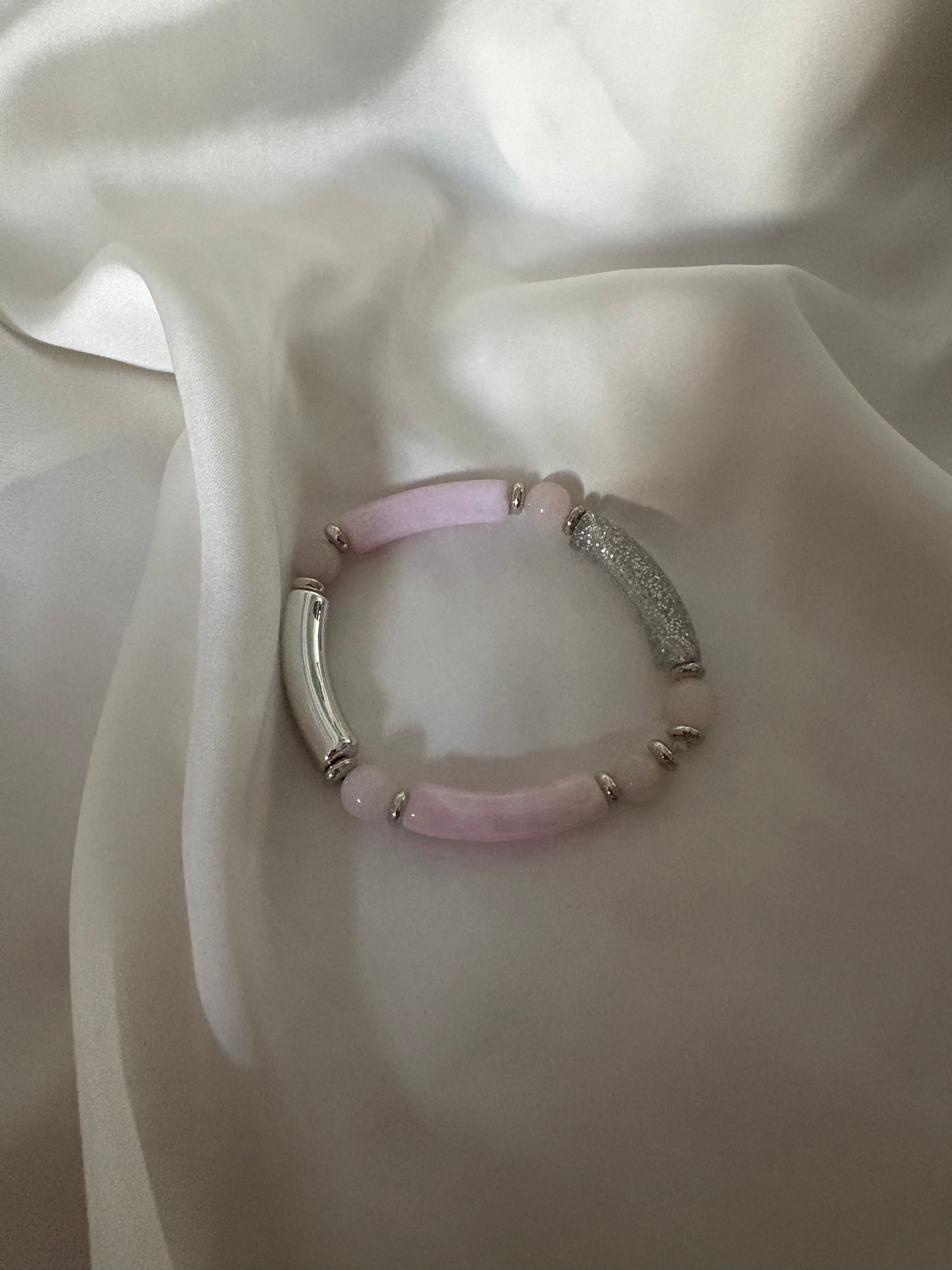Bracelet S quartz rose