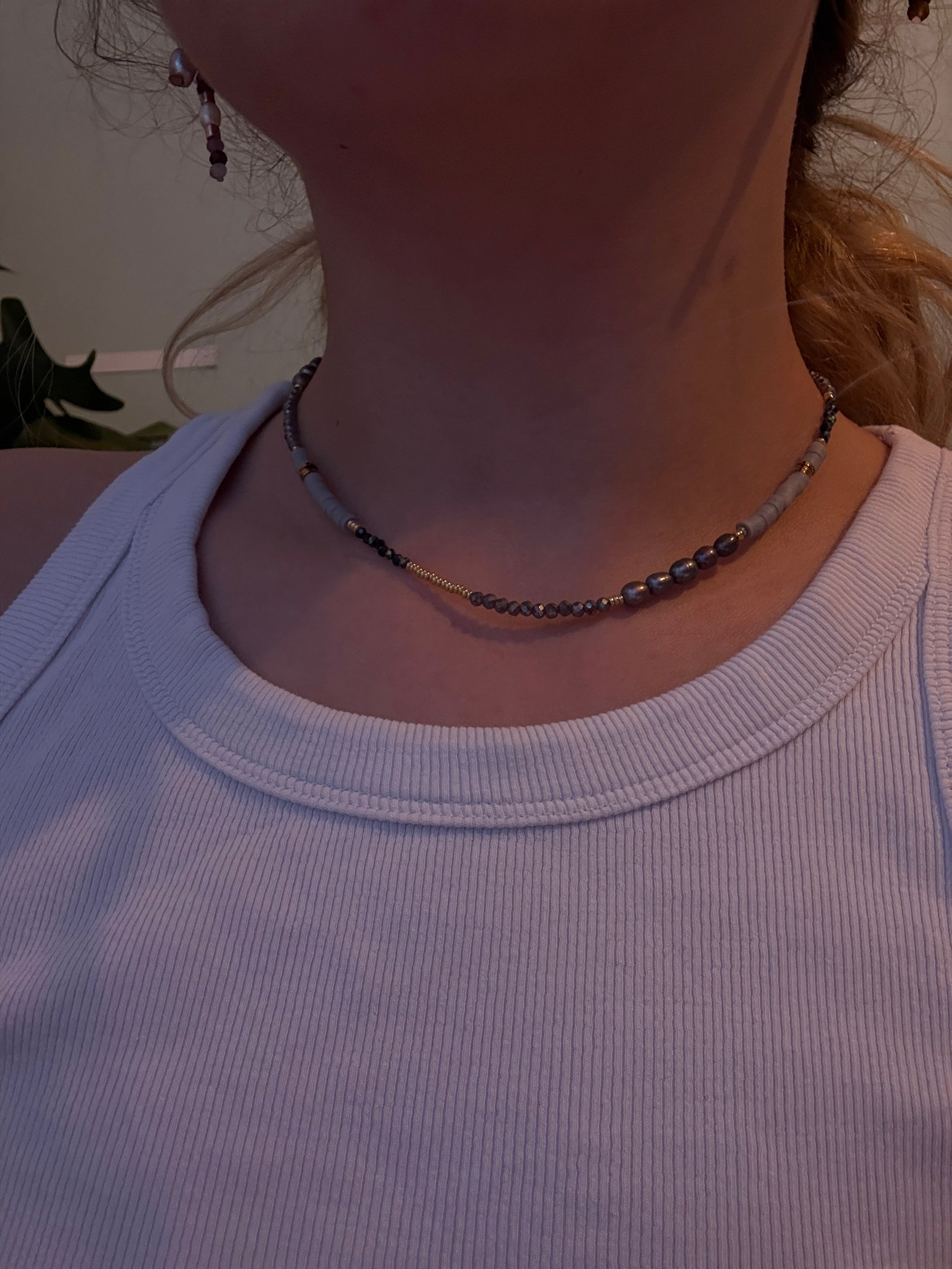 collier nacre acier inoxydable