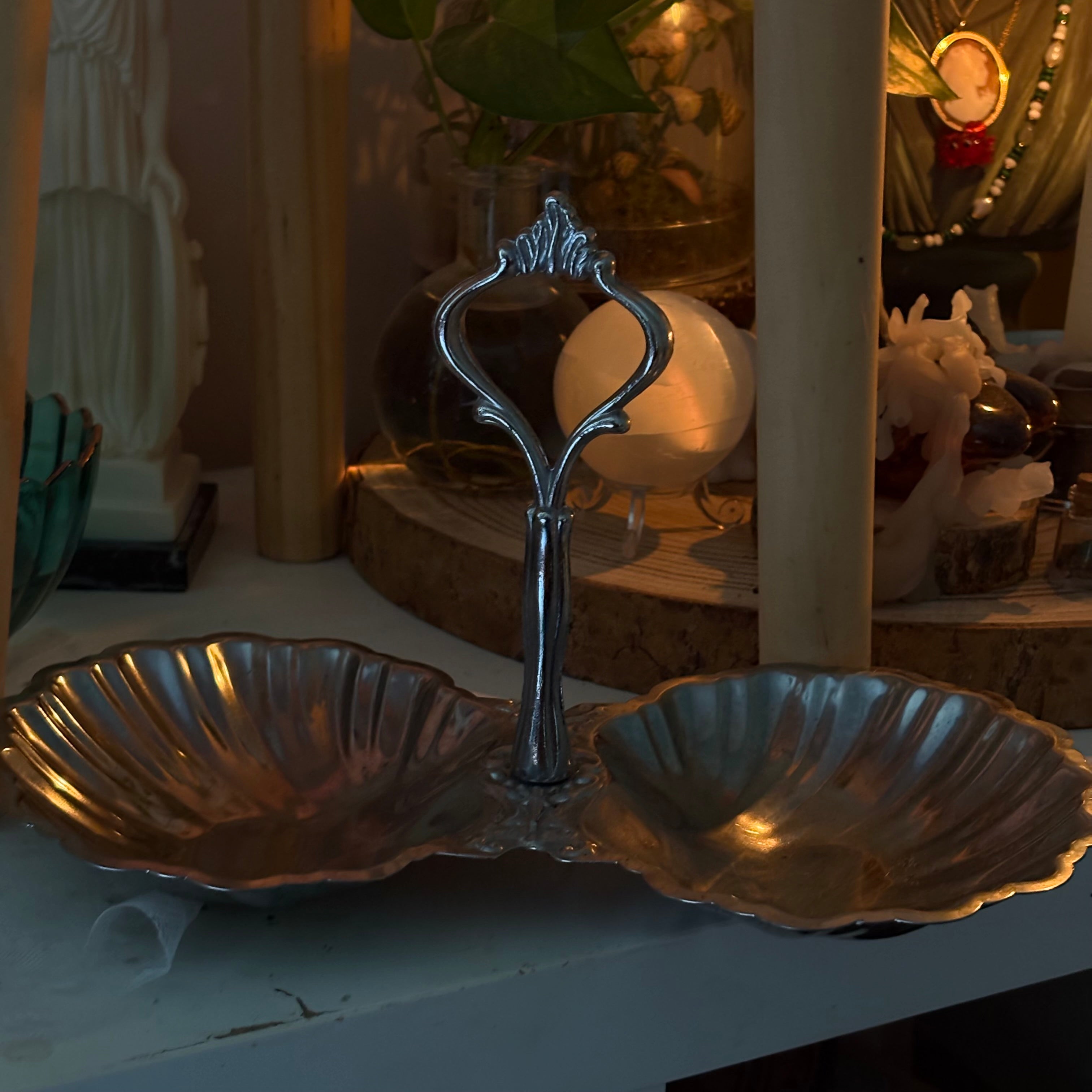 Double bol coquillage