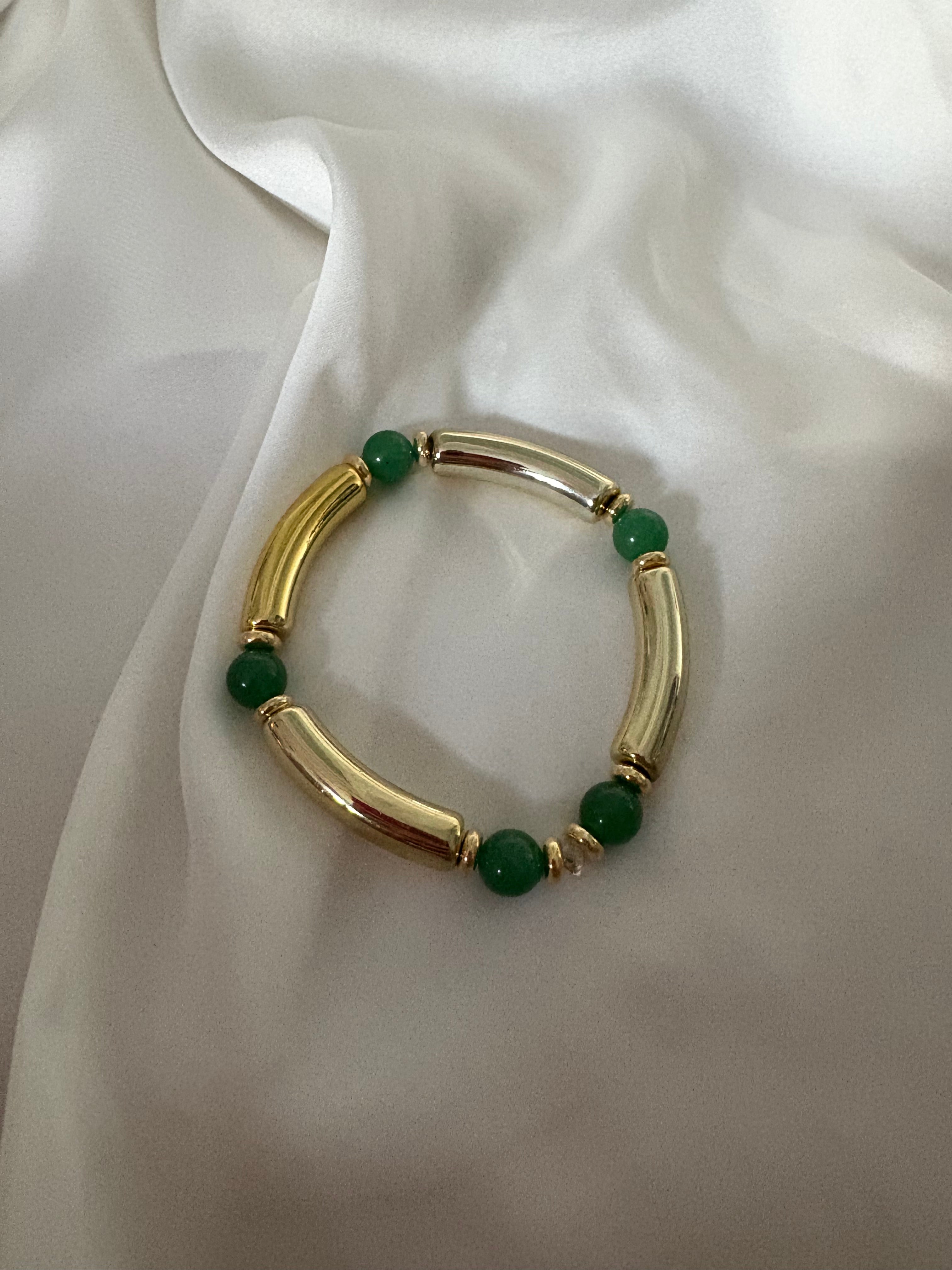 Bracelet S aventurine verte